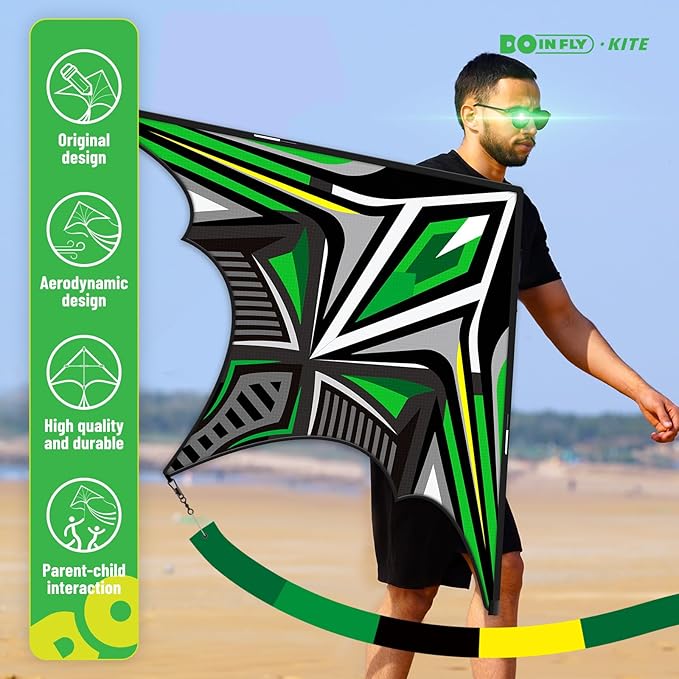 Delta Mecha Kite - for Kids & Adults, Easy to Fly, 36 x 55 Inches, Beginner Kites for Beach Days &
