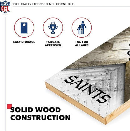 NFL Football 2' x 4' Regulation Size Solid Wood Cornhole Set with Direct Print HD Team Graphics