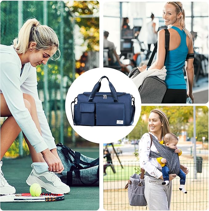 FIORETTO Women's Gym Duffle Bag with Shoes Compartment, 37L Capacity, Ideal for Travel, Gym