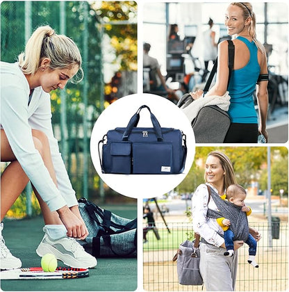 FIORETTO Women's Gym Duffle Bag with Shoes Compartment, 37L Capacity, Ideal for Travel, Gym