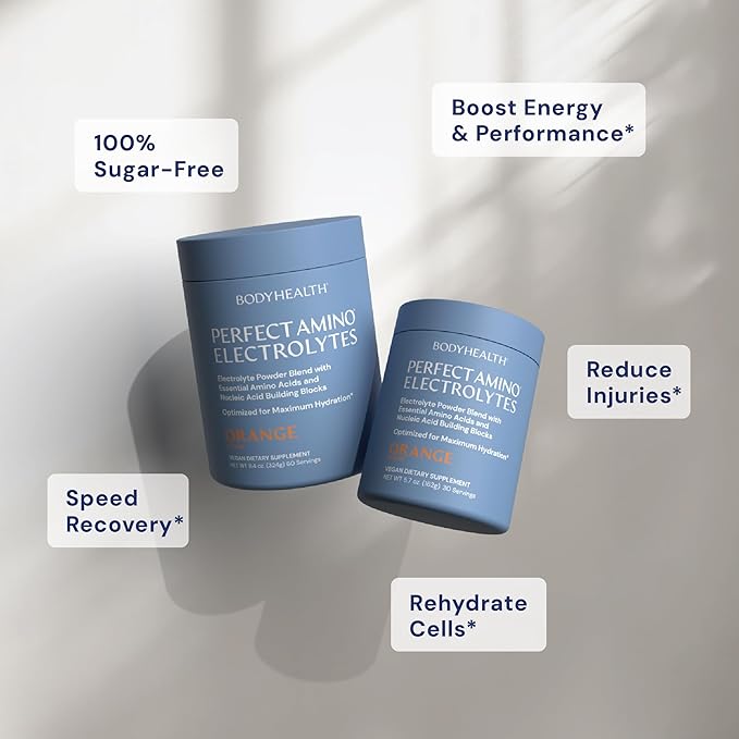 BodyHealth PerfectAmino Electrolytes Powder No Sugar, Keto Sugar Free Fasting Electrolytes Drink