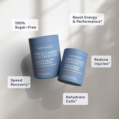 BodyHealth PerfectAmino Electrolytes Powder No Sugar, Keto Sugar Free Fasting Electrolytes Drink