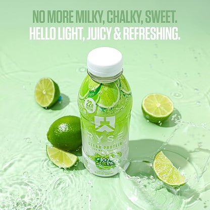RYSE Clear Protein Shake - Key Lime Pie - 100 Calories, 22g Whey Isolate Protein, Sugar-Free, 0g
