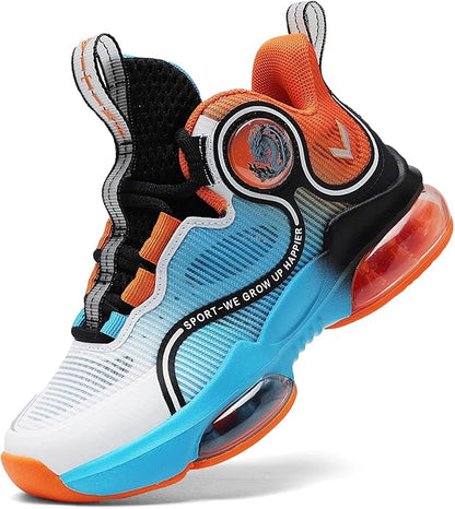 JMFCHI Kids Basketball Shoes High-top Sports Shoes Sneakers Durable Lace-up Non-Slip Running Shoes