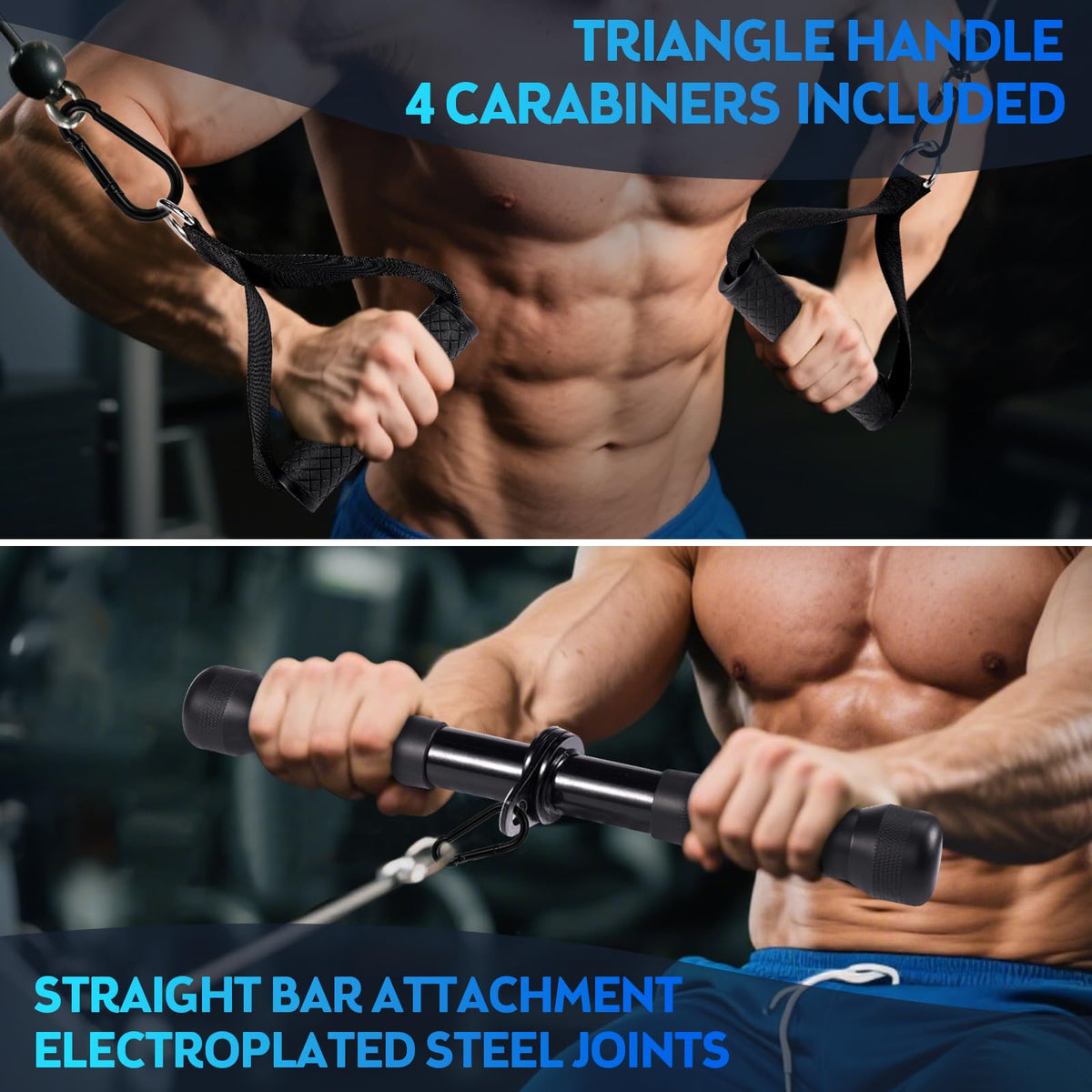 10-in-1 Cable Machine Attachments Set, LAT Pulldown Attachments Cable Accessories for Home Gym