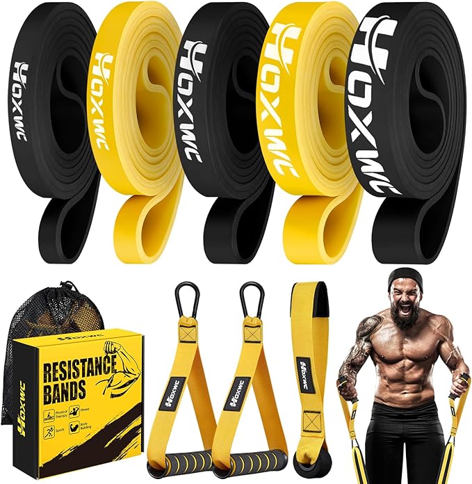 Resistance Bands, Heavy Duty Pull Up Resistance Band with Door Anchor, Handles, Exercise Bands for