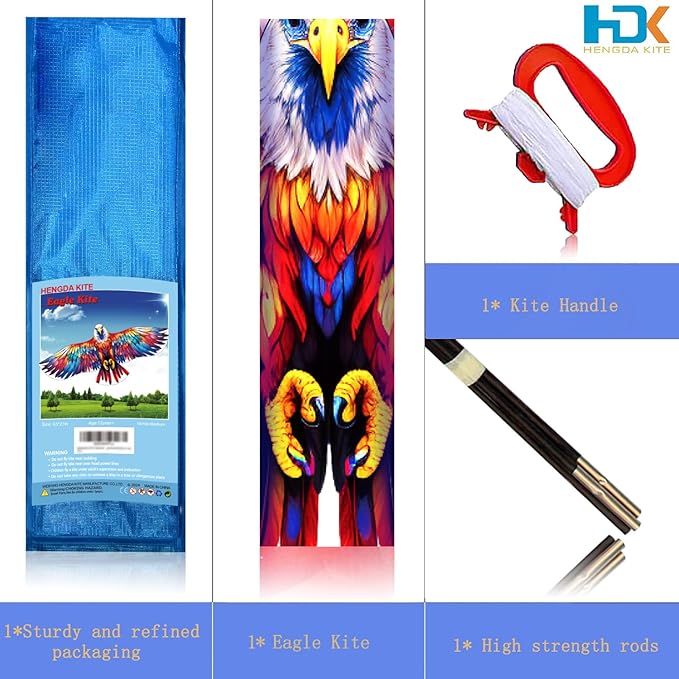 HENGDA KITE Giant Bald Eagle Kite,for Kids and Adults,Easy to Fly,Excellent Fabric and Structure