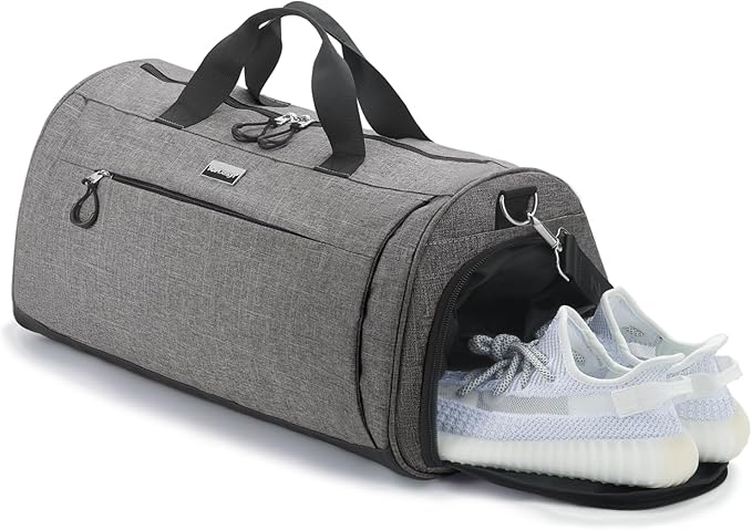 TOPDesign Gym Bag for Women & Men, Unisex Duffel Bag with Shoe Compartment & Wet Pocket for Travel