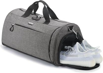 TOPDesign Gym Bag for Women & Men, Unisex Duffel Bag with Shoe Compartment & Wet Pocket for Travel