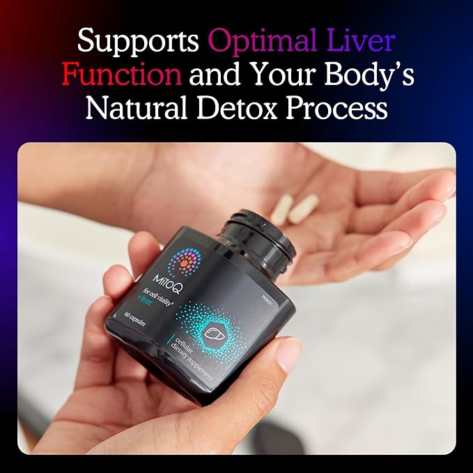 MitoQ +Liver Premium CoQ10 Antioxidant - Contains Mitoquinol Mesylate, Choline, Milk Thistle