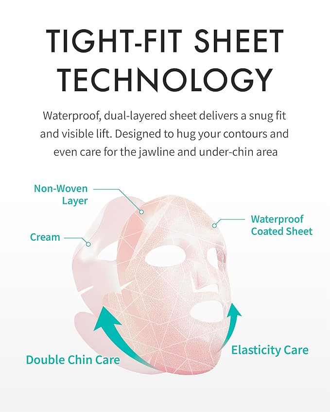 REJURAN® Perfect V Tighter Dual-Sheet Lifting Sheet Mask, c-PDRN® (4ea) ??Face & Jawline Lifting