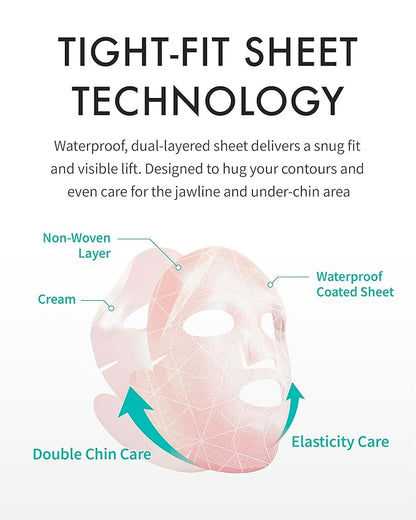 REJURAN® Perfect V Tighter Dual-Sheet Lifting Sheet Mask, c-PDRN® (4ea) ??Face & Jawline Lifting