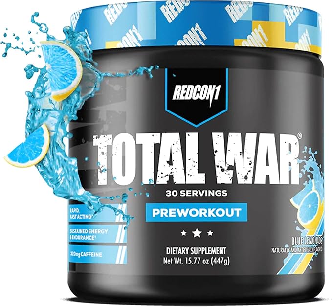 REDCON1 Total War Pre Workout - Beta Alanine + Citrulline Malate Keto Friendly Preworkout for Men &