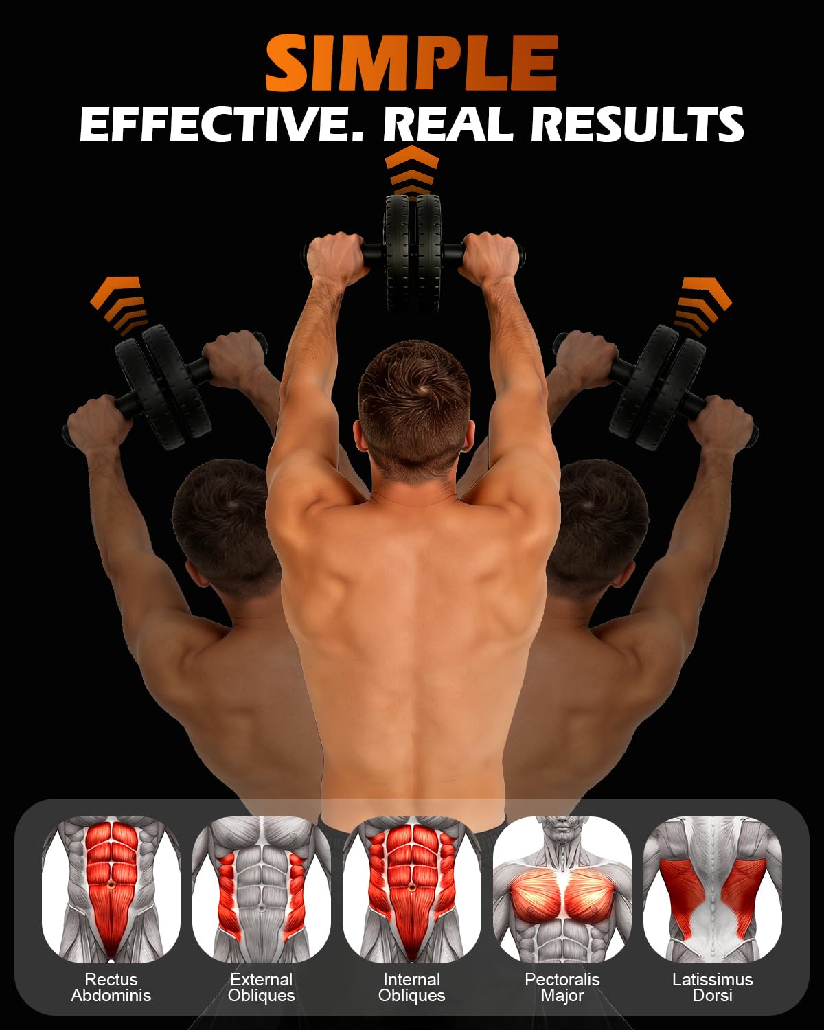 Citufuol Upgraded Ab Roller Wheel, Abdominal Core Workout Equipment for Home Gym with Knee Pad