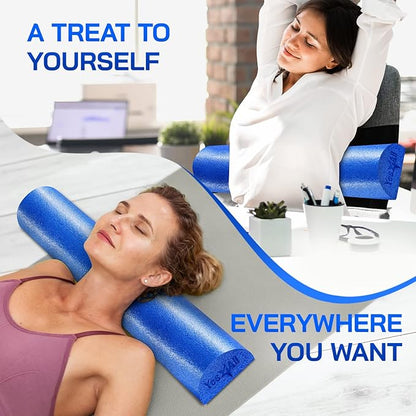 Yes4All Medium Firm Half Foam Rollers for Post-Workout Relaxation, 12/18/24/36 inch PE Foam Roll