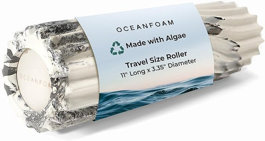 Oceanfoam Ripple Travel Foam Roller (11" x 3.35") Firm Mini Foam Roller for Physical Therapy, Deep