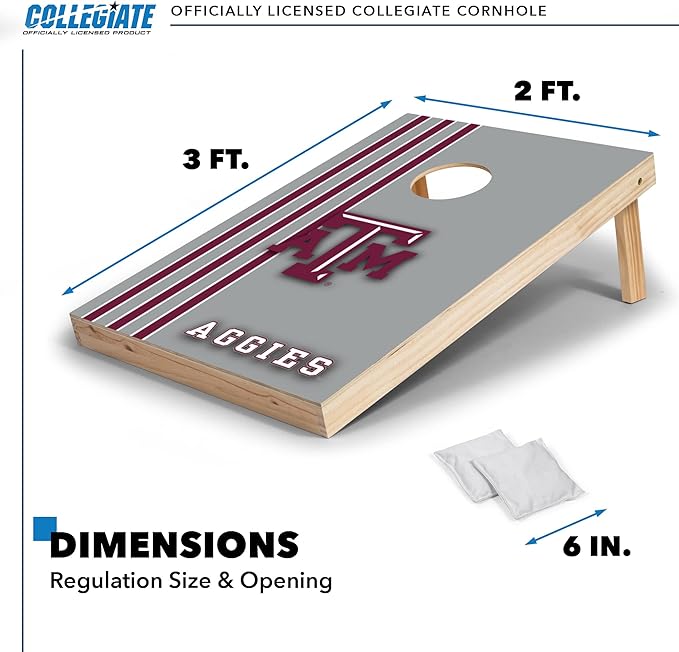 2' x 3' Solid Wood Cornhole Set with Direct Print HD Team Graphics – Great Gift for Any NCAA Fan!