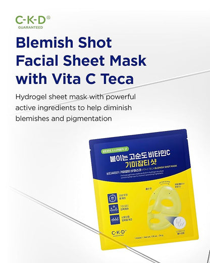 CKD Vita C Teca Blemish Shot Face Gel Mask with Vitamin C & Centella Asiatica (5ea) - Korean