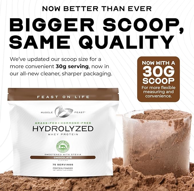 Muscle Feast Hydrolyzed Whey Protein Powder, Grass Fed and All Natural Hormone-Free, Hydro Whey