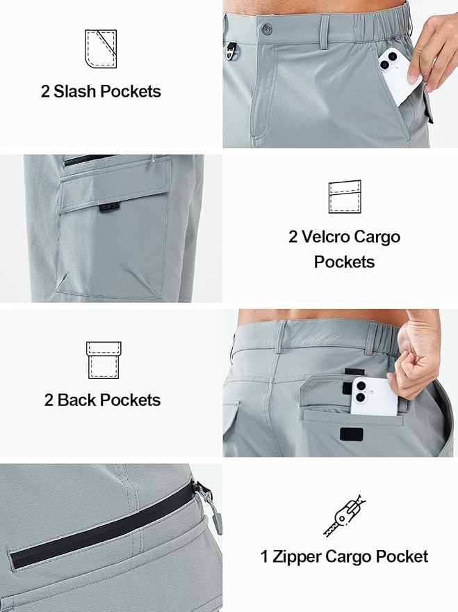 NORTHYARD Men's Cargo Hiking Shorts 9" Lightweight Outdoor Tactical Work Camping Sport Golf Casual