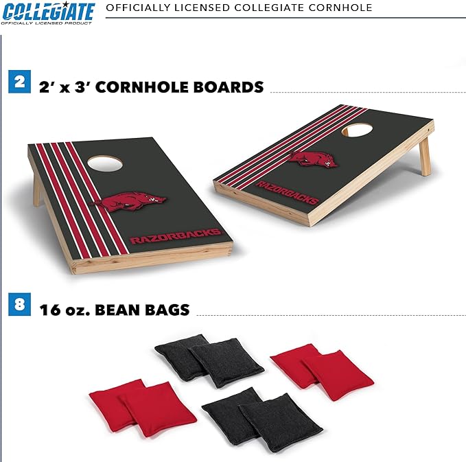 2' x 3' Solid Wood Cornhole Set with Direct Print HD Team Graphics – Great Gift for Any NCAA Fan!