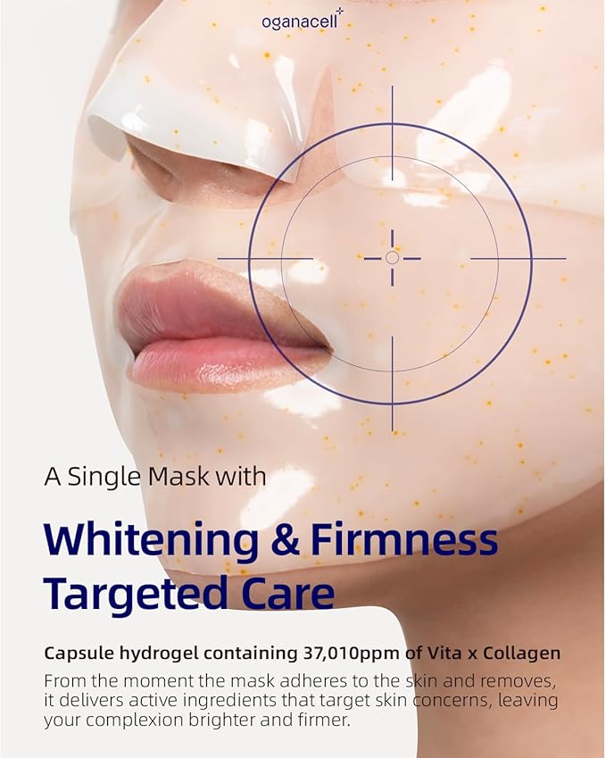 Vita Gel Hydro Facial Mask 5PCS - Brightening Glow & Even Skin Tone, Korean Spa-Strength Gel Mask