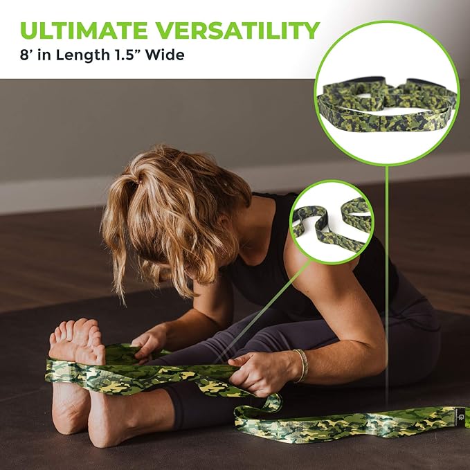 Gradient Fitness Stretching Strap for Physical Therapy, 12 Multi-Loop Stretch Strap 1.5" W x 8' L