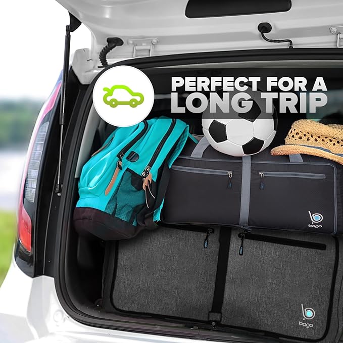 Bago Large Foldable Duffel Bags for Traveling Women & Men - 80L Packable Duffle Bag for Travel with