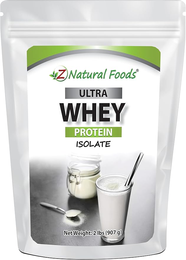 Z Natural Foods Ultra Whey Protein Isolate Powder - Pure, Unflavored, Unsweetened Whey Protein