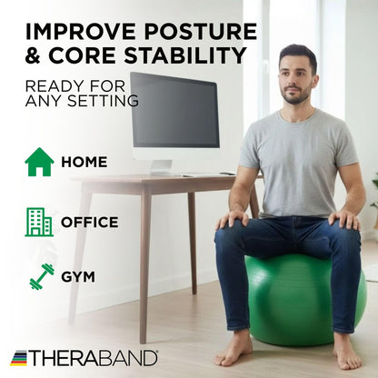 THERABAND Pro Series Exercise Ball, 26", Yoga, Pilates, Balance, Green