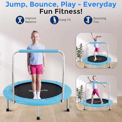 SereneLife 36/40" Foldable Mini Trampoline - Compact Fitness Trampoline for Kids Adults, Exercise