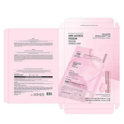 VT COSMETICS Collagen Reedle Shot 100 2-Step Hydrogel Mask(34.5gx4ea), Intensive Firming, Exosome