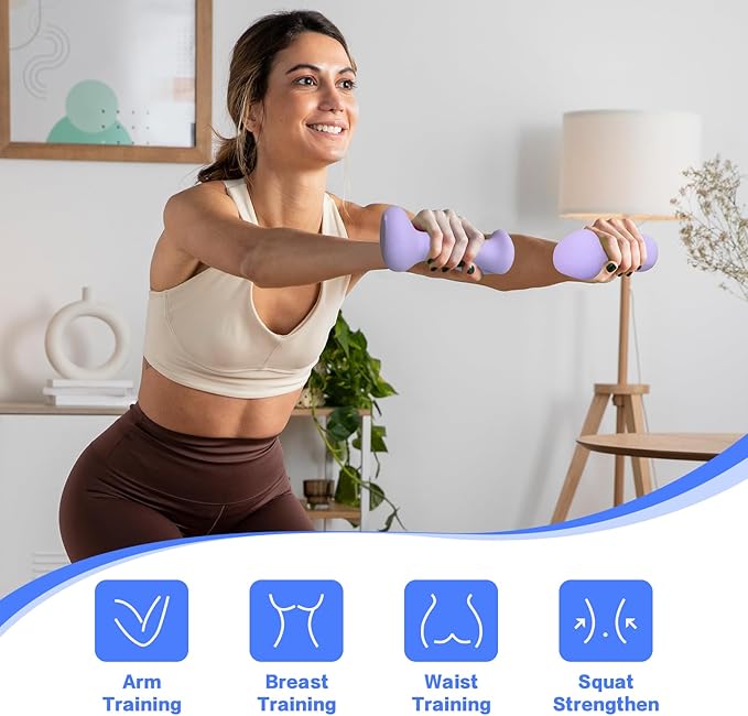 Ergonomic Dumbbells Weights Set-Hand Weights for Women at Home, Ear Dumbbells Weights for Pilates