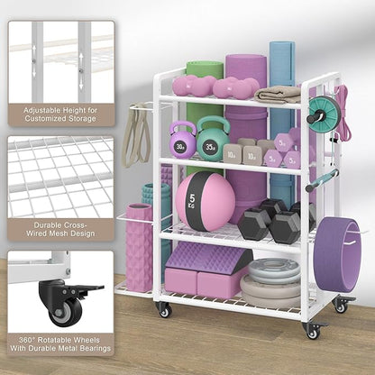 4-Tier Dumbbell Rack Stand Only, Adjustable Weight Rack for Dumbbells Kettlebells Yoga Mat, Home