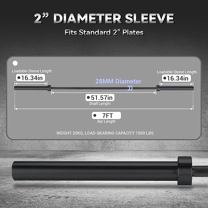 Barbell Bar for Weightlifting - 7FT Heavy Duty (1500LB/700LB), 4FT Short (500LB), 47" EZ Curl Bar