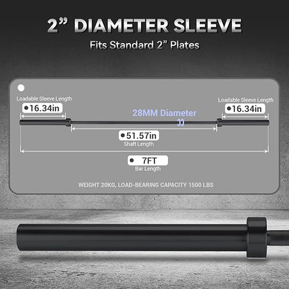 Barbell Bar for Weightlifting - 7FT Heavy Duty (1500LB/700LB), 4FT Short (500LB), 47" EZ Curl Bar