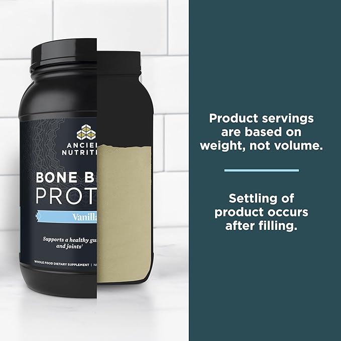 Ancient Nutrition Grass Fed, Bone Broth Protein Powder, 20g Protein, Hydrolyzed Collagen Peptides