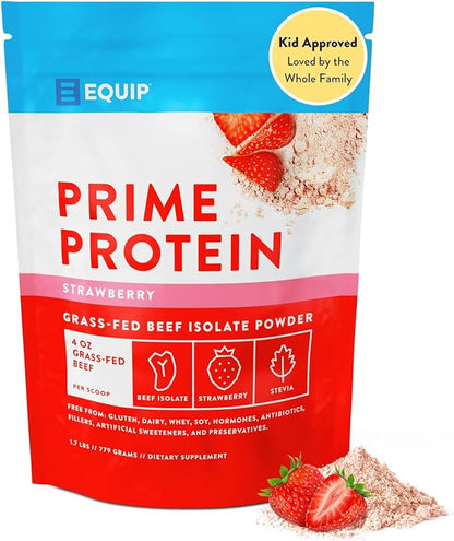 Equip Foods Prime Protein Powder | Clean, Grass Fed Beef Protein Powder | Carnivore Protein Isolate