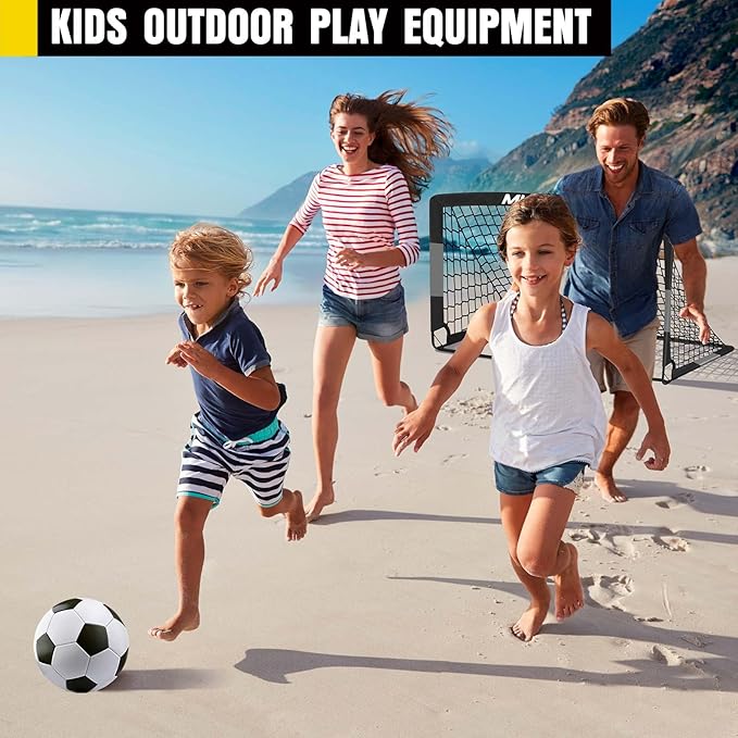 Soccer Goal, Kids Soccer Goals for Backyard Set, 2 Pack of Portable Pop Up Soccer Net with Soccer