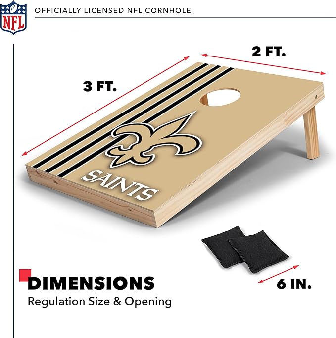 NFL 2' x 3' Solid Wood Cornhole Set with Direct Print HD Team Graphics – Great Gift for Any