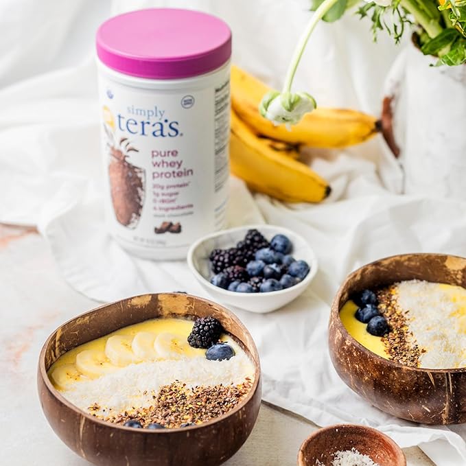 Simply tera's Pure Whey Protein Powder - Dark Chocolate Clean Protein Powder, Grass Fed Whey