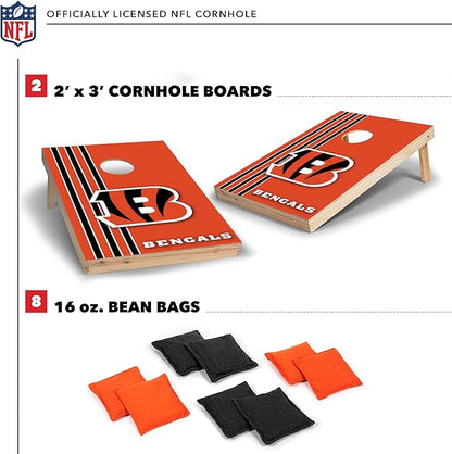 NFL 2' x 3' Solid Wood Cornhole Set with Direct Print HD Team Graphics – Great Gift for Any