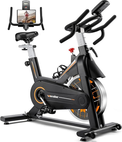 Exercise Bike, Wenoker Stationary Bike for Home, App Supported Indoor Bike with Silent Belt Drive