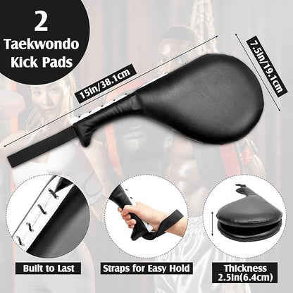 10 In1 Punching Mitts Kick Pad Set Taekwondo Pads Boxing Mitts Focus Pads Boxing Gloves Safety Head