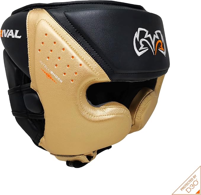 RIVAL Boxing RHG10 Intelli-Shock Headgear, D3O Front and Side Padding, Hook and Loop Back
