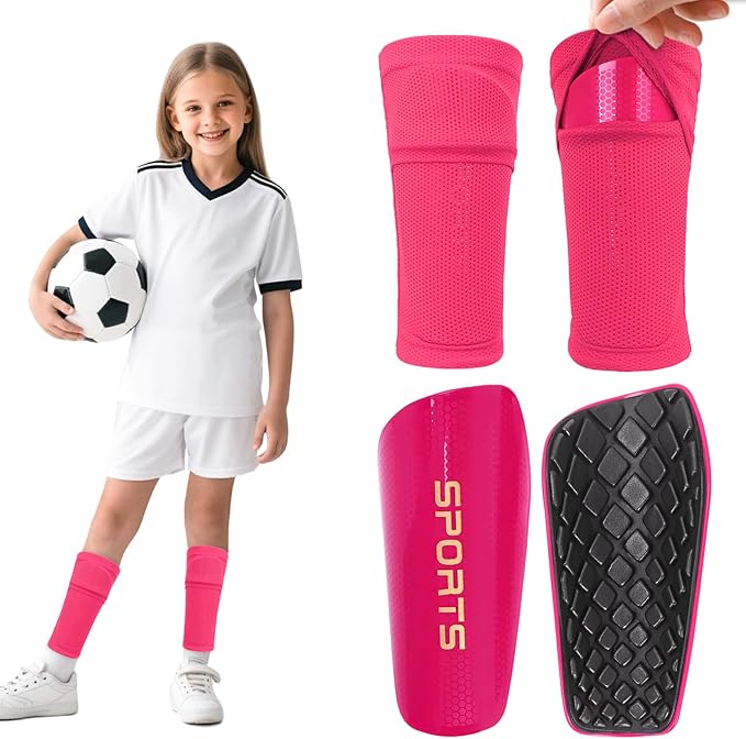 Shin Guards Soccer Kids 2025 Version High-Density Foam Soccer Shin Guard with Sleeves Shin
