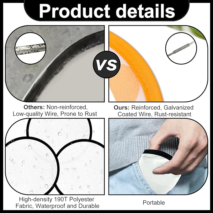 100PCS Foldable Flying Disc Fans with Bags, 9.8'' DIY Handheld Black Egde Fabric Folding Fan for