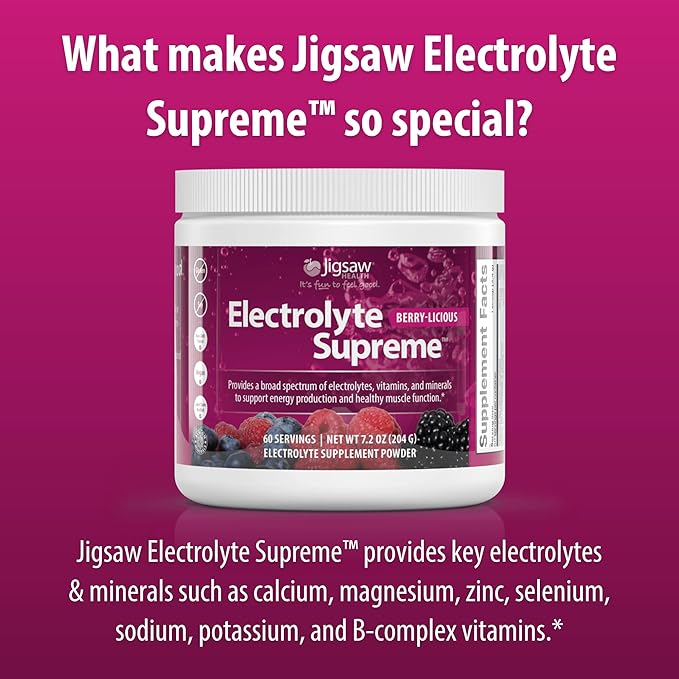 Jigsaw Health Electrolyte Supreme | Broad Spectrum of Electrolytes + Trace Minerals | Berry-Licious