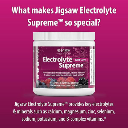Jigsaw Health Electrolyte Supreme | Broad Spectrum of Electrolytes + Trace Minerals | Berry-Licious