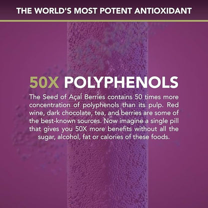 New Patented Nitric Oxide Supplement -Increase Blood Flow & Circulation- Organic Acai Seed Extract